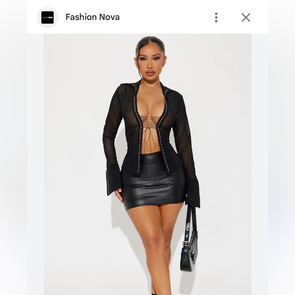 Fashion Nova Black Studded Ensemble